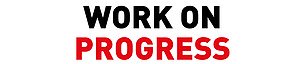 Work On Progress - STRABAG's claim in red and black uppercase letters on a white background